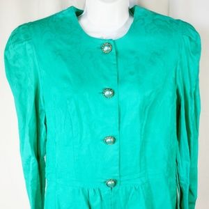 Vintage J.P. Angela 80s Blouse Green Size 16